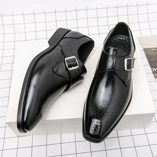 Sapatos Formais Masculinos Elegantes , Mocassim , Alça De Monge , Festa De Casamento , Couro Macio , Design De Escritório De Negócios