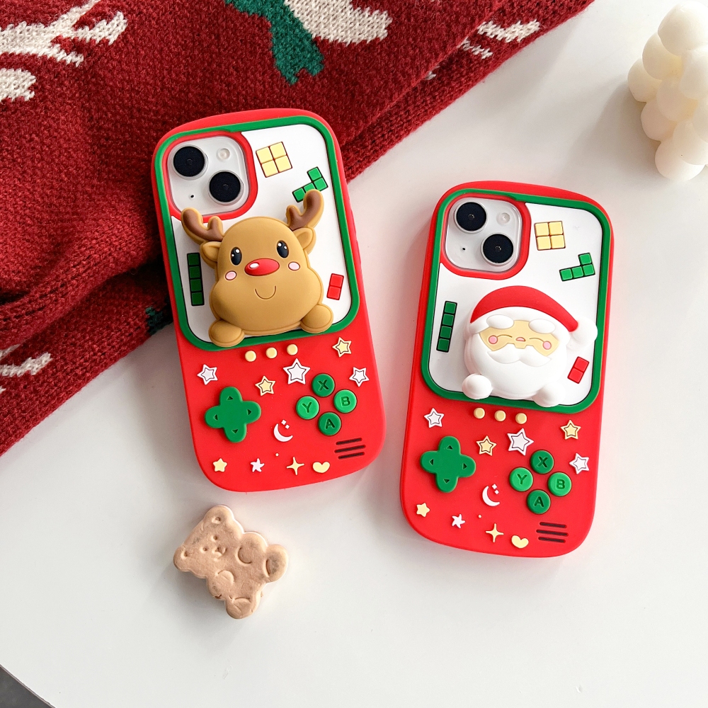 Para IPhone 13 12 14 15 Pro Max 14Pro 15Pro 11 Capa De Papai Noel Fofo Silicone Macia Com Porta Telefone Presente De Natal