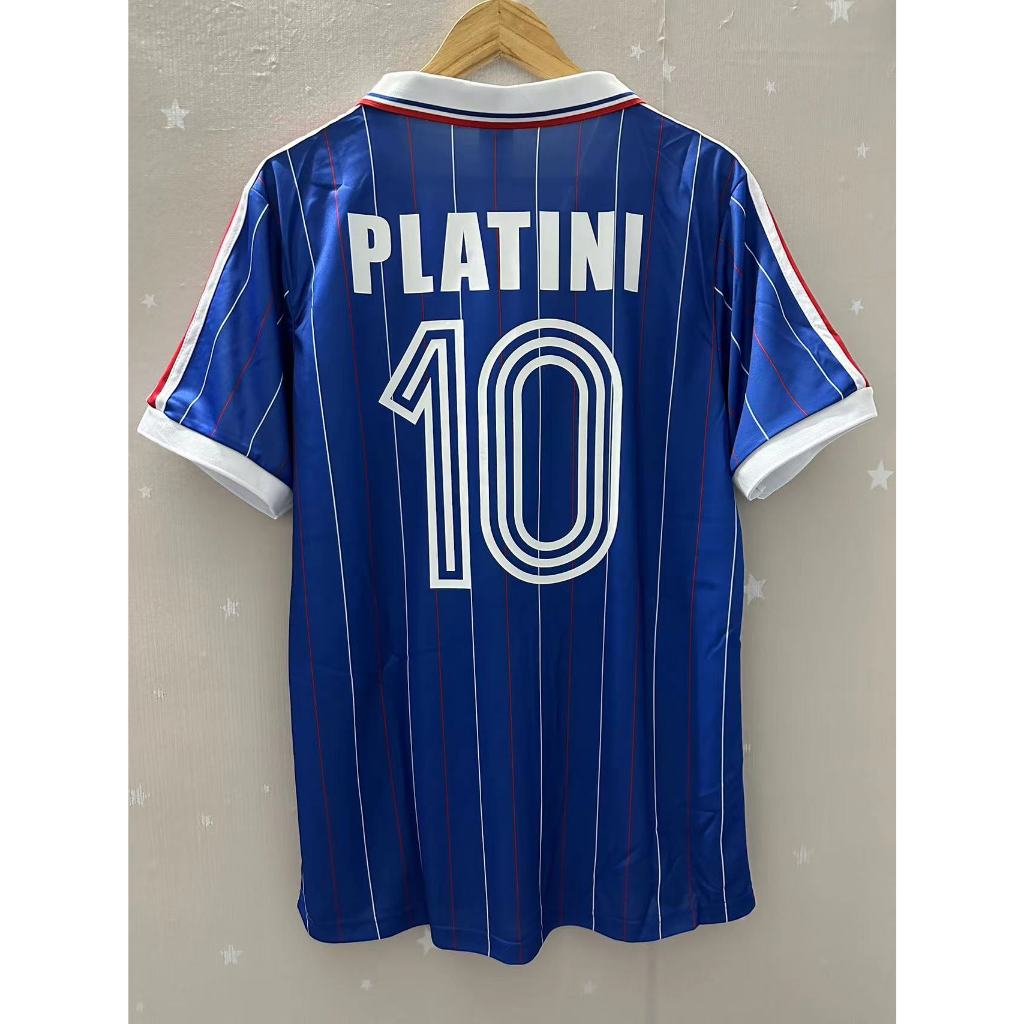 1982 França Camiseta Personalizada De Alta Qualidade Para Casa Retro Football Jersey PLATINI