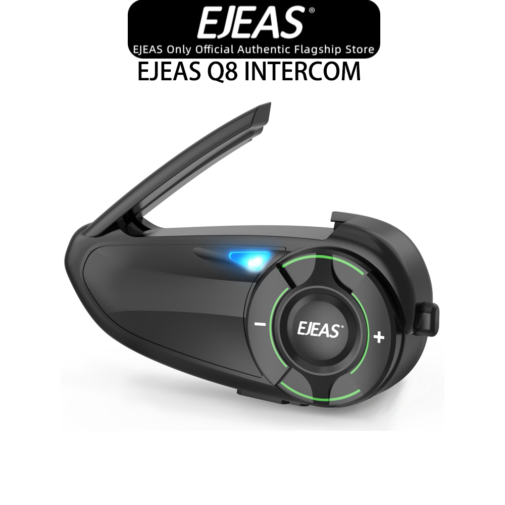 EJEAS Q8 Motocicleta Capacete Sem Fio Bluetooth Q8 Fone De Ouvido Intercomunicador De Malha IP67 5.1 À Prova D'água Para 6 Pilotos