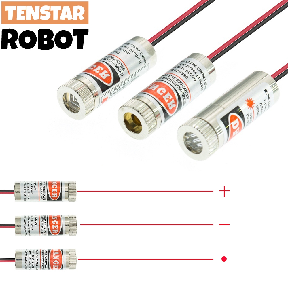 650nm 5mW Ponto Vermelho/Linha/Cruzado Laser Módulo De Vidro Da Lente Foco Ajustável Diodo Classe Industrial