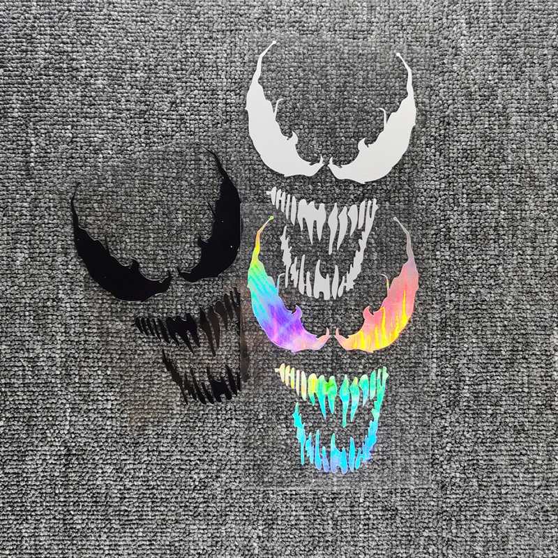 Autocolantes Marvel Avengers Venom Decoração Refletiva Para Motos Tronco De Pára-Brisas Laptop