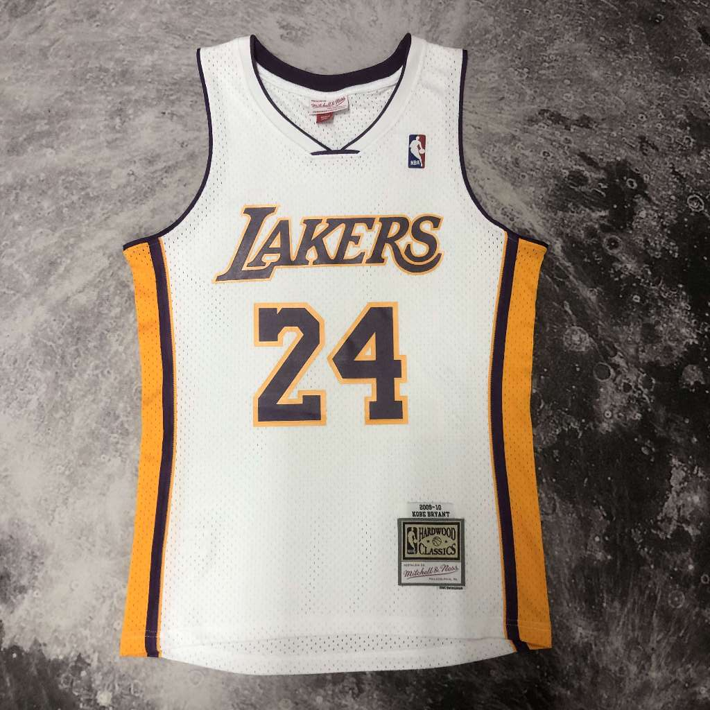 Qualidade Original NBA Classic Vintage jersey Los Angeles Lakers 09/10 Season Kobe V-neck Branco 24 Camisa