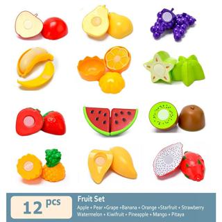 kit De Comidinha De Brinquedo Infantil Com Velcro Para Cortar Frutas e  Legumes, Jogo De Educativo Alimentos Reutilizáveis Cozinha