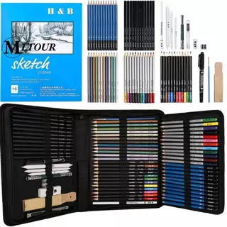 96/145 peças Conjunto Lápis De Cor Profissional/Desenho/Kit Pinos Inclusa 96 Peças Conjunto Pintura Suprimentos Desenho Colorido Grafite Com Bolsa Portátil / 72 Para Desenhar Papelaria