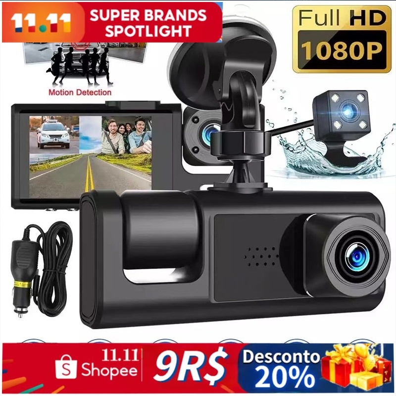 Asawin WiFi Dash Camera 3.16In IPS Double Cameras for Car Video