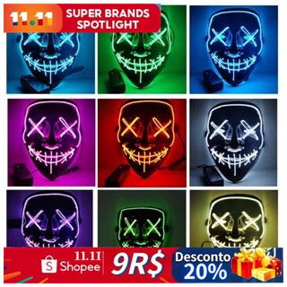 Mascara Led Festa Neon Filme Uma Noite De Crime Fio Duplo | Shopee Brasil