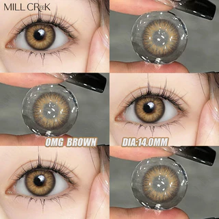 1 Par OMG Lentes De Contato Marrons 14.0mm Macias E Confortáveis Série Diamante 14.5mm 0 Grau Mini Naturais 2PCS Uso Anual