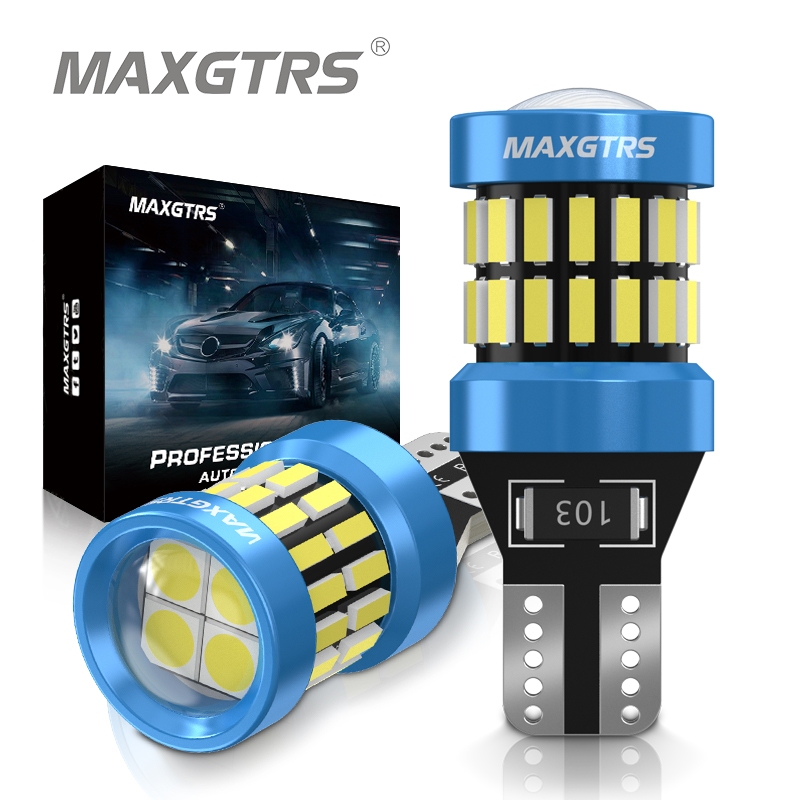 MAXGTRS 2x T15 W16W 921 912 LED 4014 + 3030 6000K Lâmpada De Reserva De Inversão De Marcha Canbus