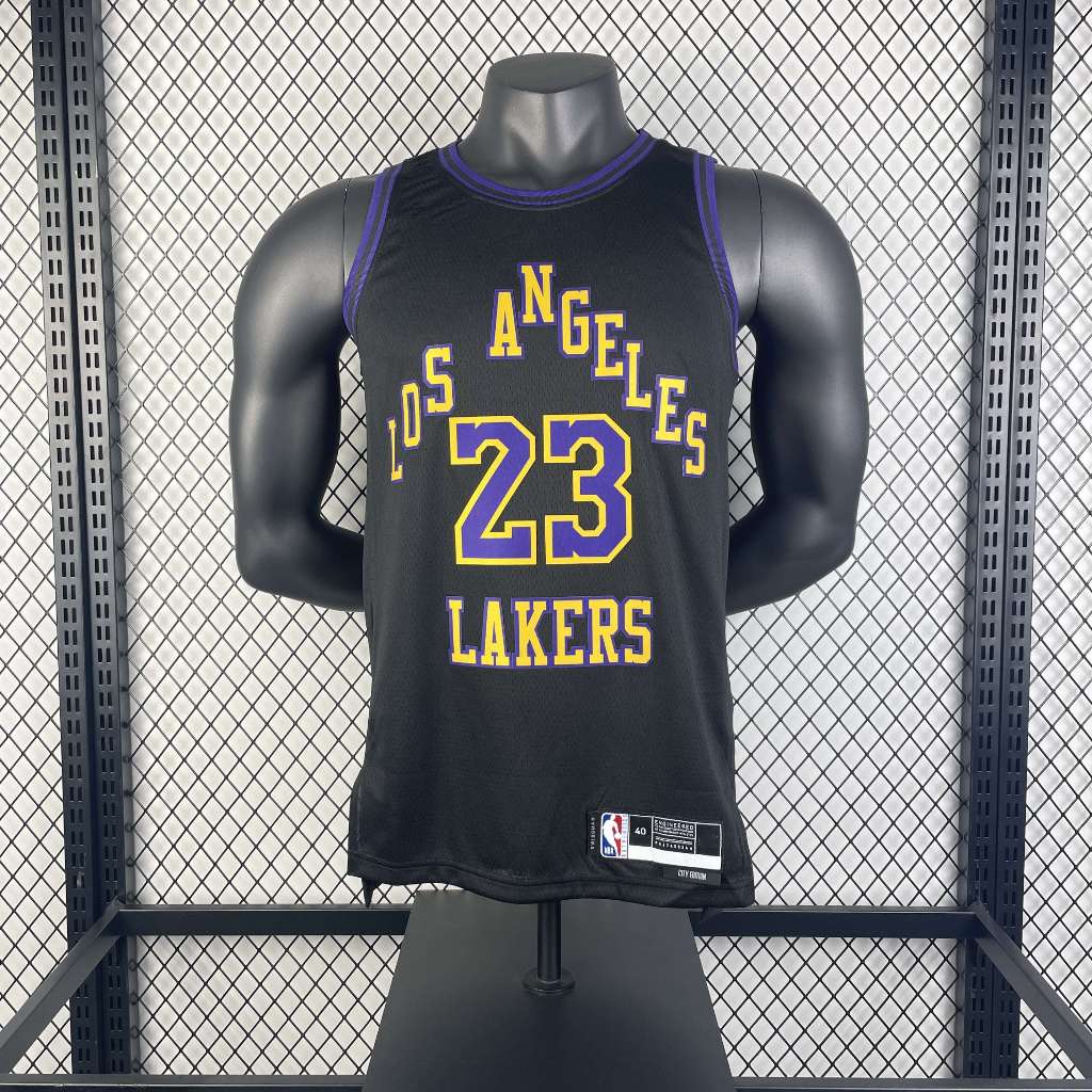 2023-2024 NBA Nova Camisa De Basquetebol Da Temporada L A . Lakers LeBron James City Edition 23 Camiseta Manga