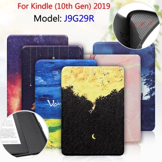 Para Kindle 10 2019 6.0 Polegadas Moda Padrão Slimshell Soft TPU Capa Traseira 2019 J9G29R 10a Geração Premium Couro Leve Inteligente De Com Auto Sleep wake up
