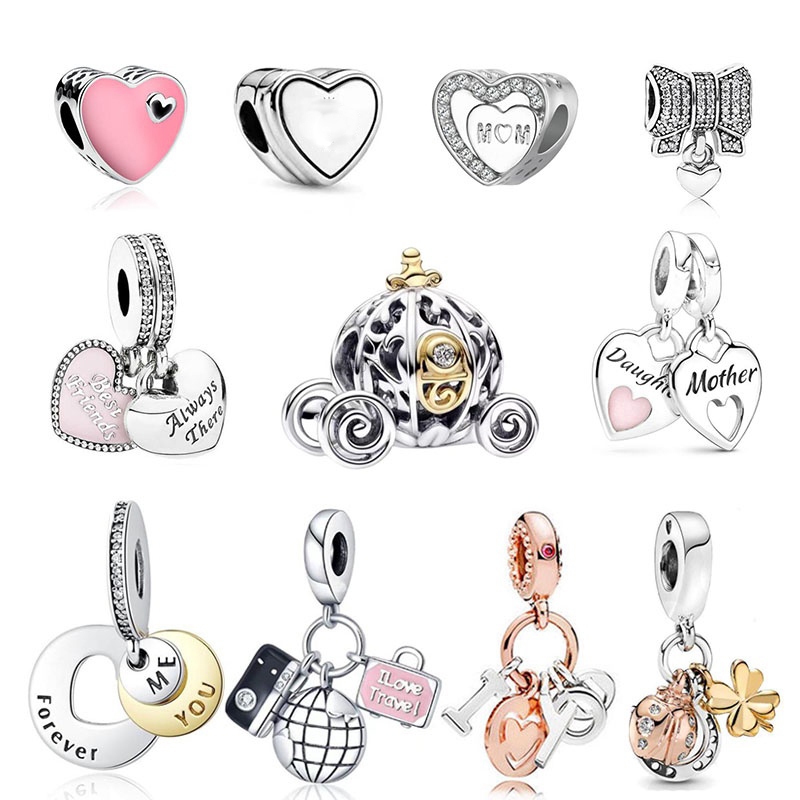 LI Berloque Nova Bolsa De Prata 925 Encantos Para Pulseira Acessórios