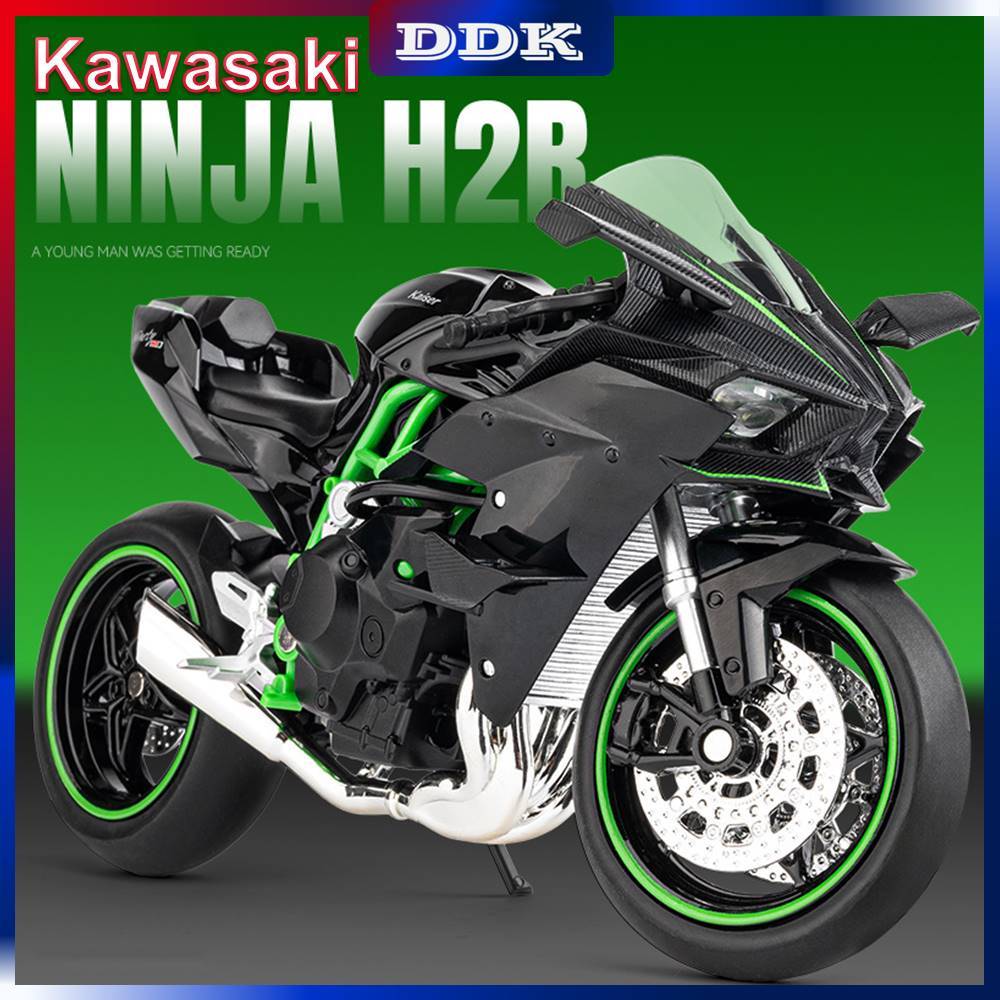 1/9 kawasaki h2r liga de corrida motocicleta alta simulação metal