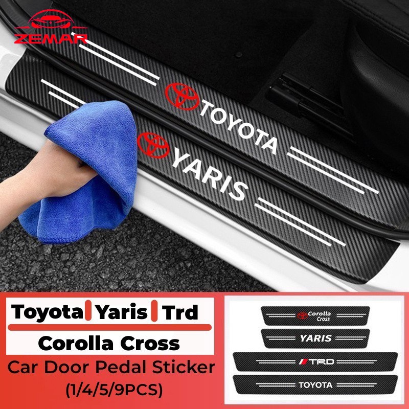 Para Toyota Autocolante De Porta De Carro De Fibra De Carbono Tiras De Limiar Corolla Cross Hilux Yaris Etios RAV4 Bandeirante Modelos De Veículos Múltiplos