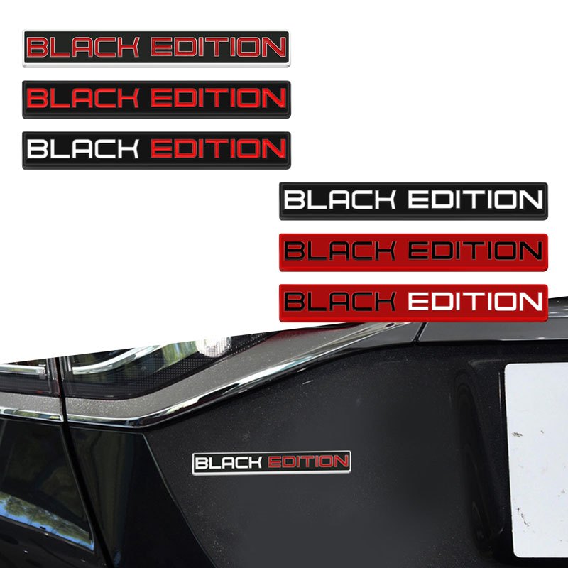 1 Pçs Cromo Metal Preto Edição Estilo Do Carro Tronco Traseiro Emblema