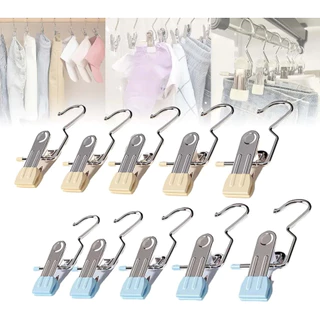 100pcs Clip Anti-Ferrugem De Economia De Espaço Para Cabide Calças De Chapéu De Gancho De Viagem Clipes De Roupa