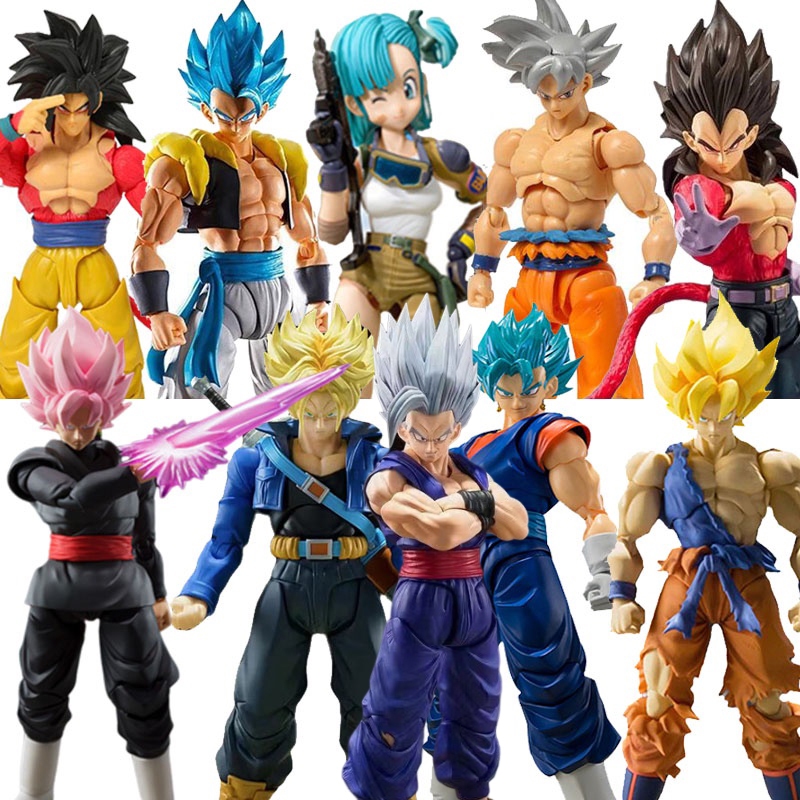 Em promoção! Dragon Ball Z Goku, Gohan Figuras De Anime Brinquedos De Pvc  Modelo De 15 Cm De Um Super Saiyajin, Pai, Filho Figura De Ação Coletiva  Boneca De Presente De Natal