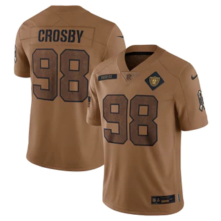 Para Homens Camiseta NFL Las Vegas Raiders Maxx Crosby Regata 2023-24 Salute To Service Limitado Camisa De Futebol Americano Jersey