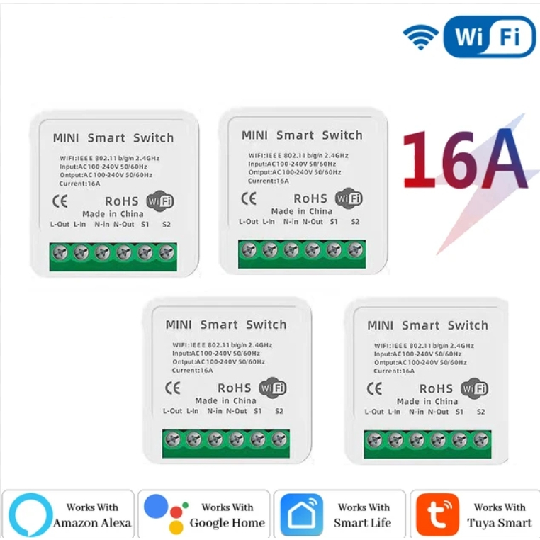 Mini Interruptores De Luz WiFi , Módulo DIY , Controle Bidirecional , Trabalho Com Tuya Smart Life , Alexa , Alice , Google Home , 16A