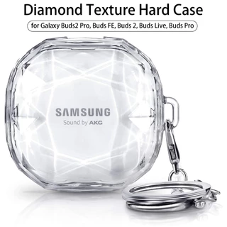 Caixa Diamond Clear Para Samsung Galaxy Buds2 Pro Buds FE Capa Dura Com Chaveiro Live 2