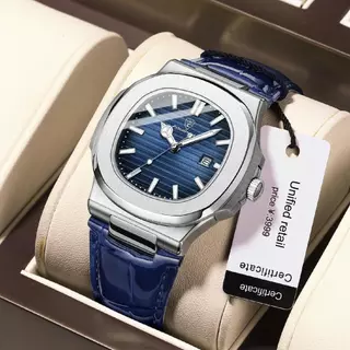 POEDAGAR Relógios Masculinos Originais Clássicos De Quartzo De Luxo Clássico Com Bracelete De Couro
