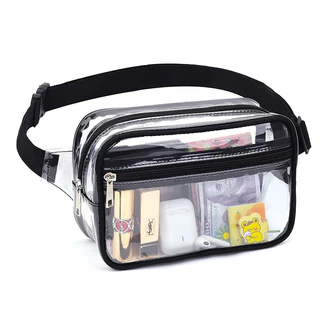 Saco De Cintura Fanny Pack Transparente Em PVC Quadril Feminino