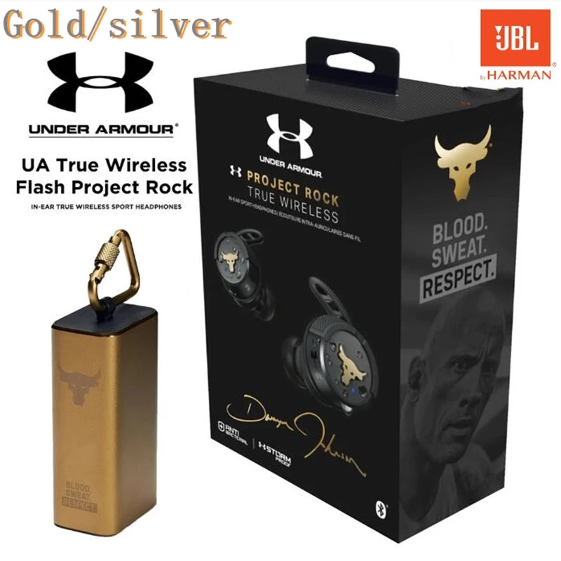 Dwayne Johnson Edição Limitada Jbl E Under Armor Rock Flash Projeto Heeling Blood Sweat Tws Fone De Ouvido Bluetooth Sem Fio V5.0