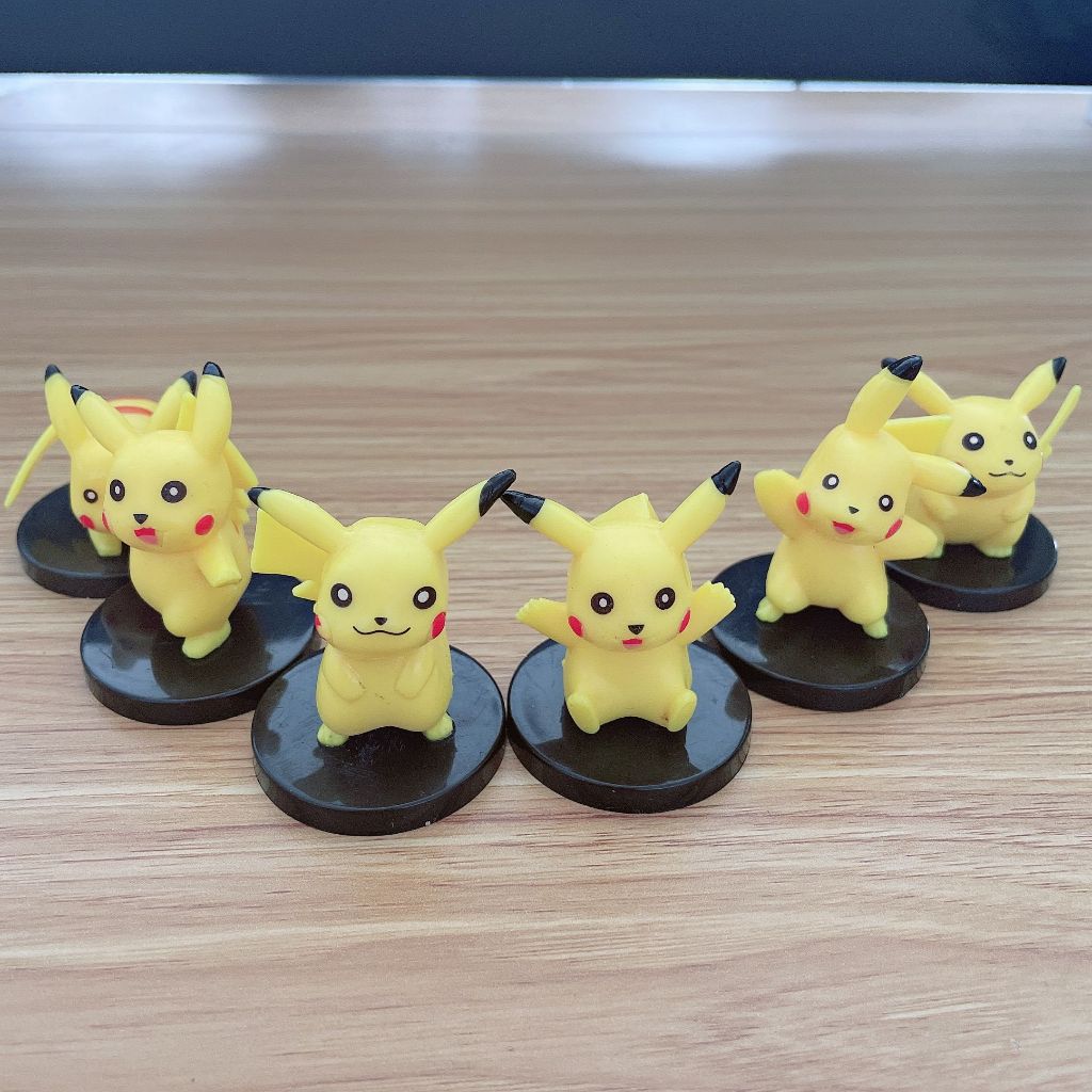 6 Pçs/set Pikachu Pokemon Anime Brinquedos Figura PVC Brinquedo Figura de  Ação para Crianças Aniversário Bolo Decoração Do Carro Ornamentos Presentes