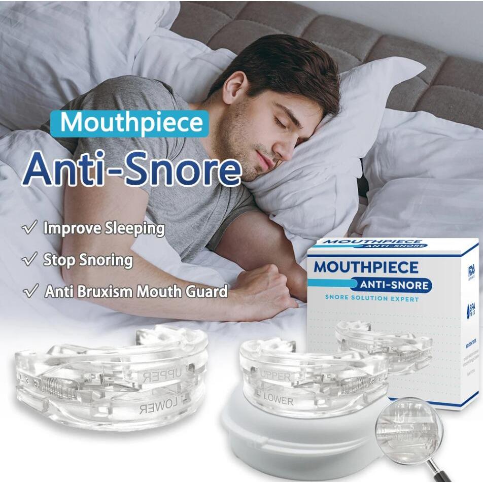 Protetor Bucal Ajustável Para Moagem Dos Dentes Anti-Ronco SNORE SOLUTION EXPERT Night Mouth Guard Auxiliar De Sono Dental