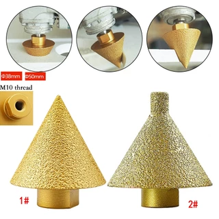 M10 Rosca Diamante Chanfro Escareador Bits Cone Esculpir Polimento Rebolo