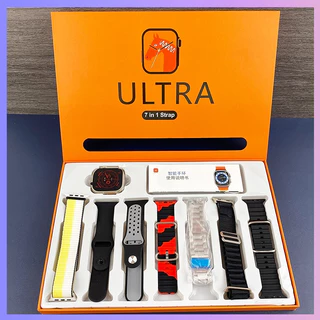 (Entrega rápida)Relógio Smartwatch Ultra 7 Em 1 À Prova D'água 7 Braceletes Homens Mulheres 49MM Bluetooth Chamada De Freqüência Cardíaca Sem Fio Bracelete Conjunto Parafuso Verdadeiro Fivela Verdadeira WU70