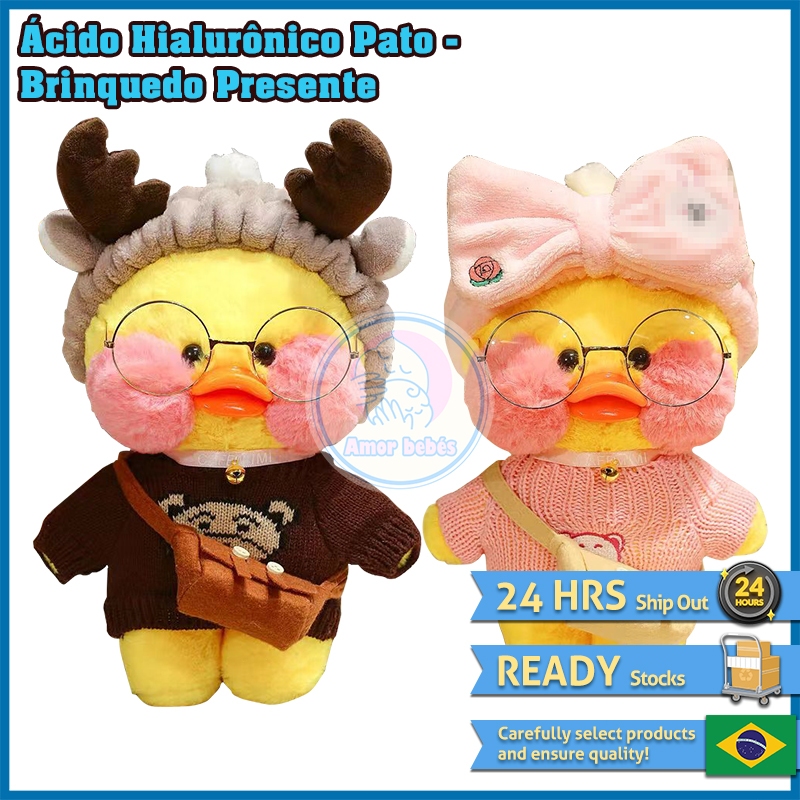 Duck Stuffed Toys Kawaii Boneca Macia Brinquedo Fan Ducks Plush Doll  Coreano Netred Carregando Usando Ácido Hialurônico Bonito Boneca de Pato  Amarelo