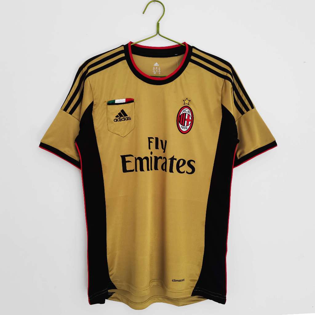 13-14 AC Milan Retro Camisa de Futebol Futebol Jogo Temporada No. 80 Ronaldinho22 Kaka 9 Camisa Inzaji