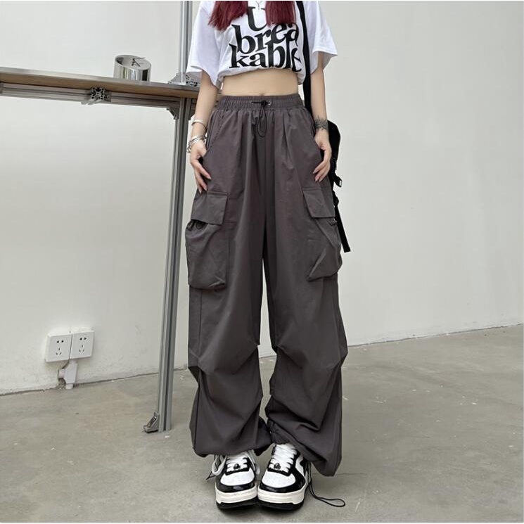 Streetwear Calças De Carga Longas Mulheres Esporte Casual Baggy Slacks ...