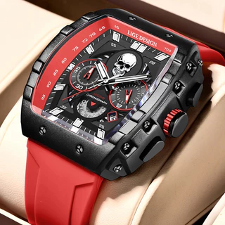 Relógio Casual LIGE Para Homens Personalidade Moda Esportiva Militar Cronógrafo De Quartzo De Pulso Top Brand Luxo À Prova D'água