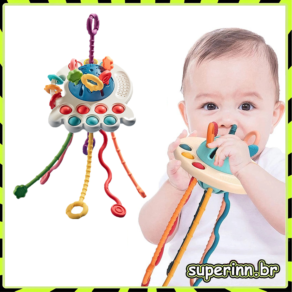 Brinquedos Sensoriais Para Bebês Montessori Pull String Interactive ...