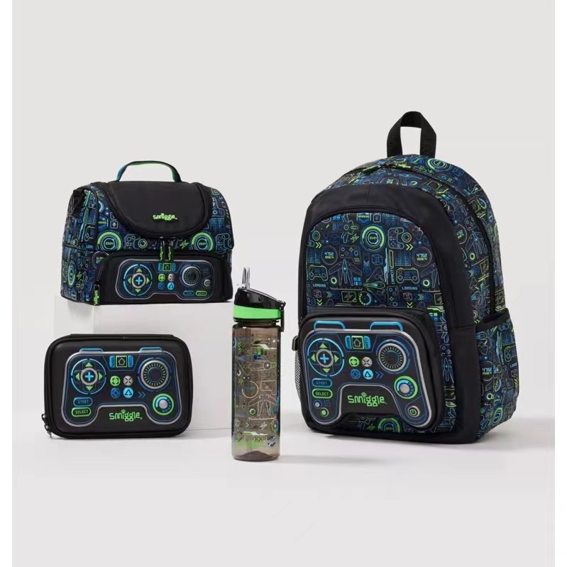 Coleção Smiggle GAME Virtual Classic Backpack Para Crianças Do Ensino