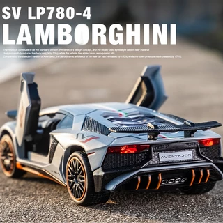 Carro Esportivo 1 : 32 Lamborghini SV LP770-4 LP780 Modelos De Carros Esportivos Portas De Veículos De Brinquedo Em Liga Leve Diecast Auto Truck Aberto