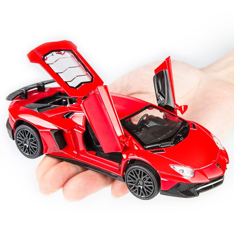 中古 おもちゃ・玩具 OUSIAシリーズ LamborghiniAventadorSV スケール 1/18 2016年製 (レッド) 【726】 1:32 Lamborghini Aventador SV LP750-4 Sports Car Models Alloy