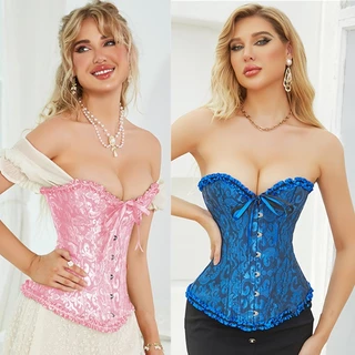 Brocado Espartilho Jacquare Bordado Tamanho Corset Plus