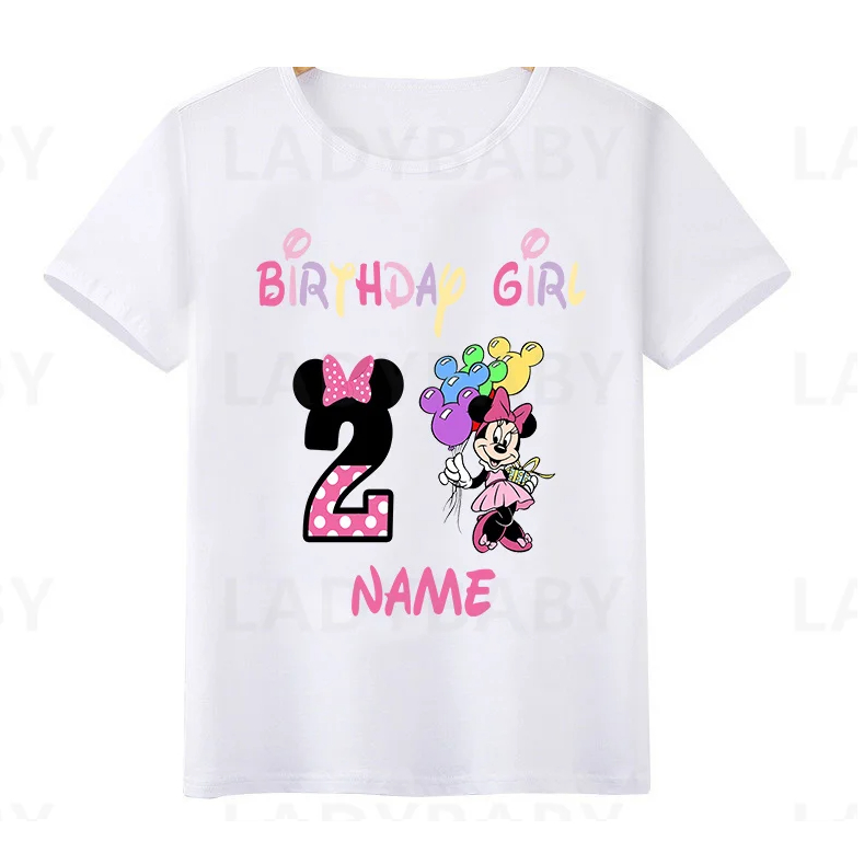 Camisetas Kawaii Meninas Unicórnio Aniversário Número 1-9 Anos De Idade  Festa De Infantil Roupas Infantis Bonitas