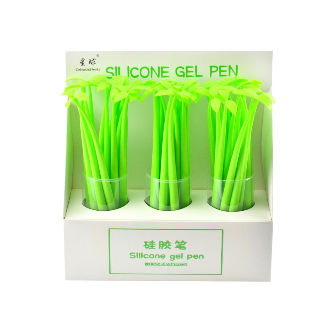 Caneta Criativa De Silicone Macia Lucky Leaf Sunflower Panda Bamboo Pen