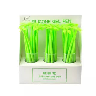 Caneta Criativa De Silicone Macia Lucky Leaf Sunflower Panda Bamboo Pen