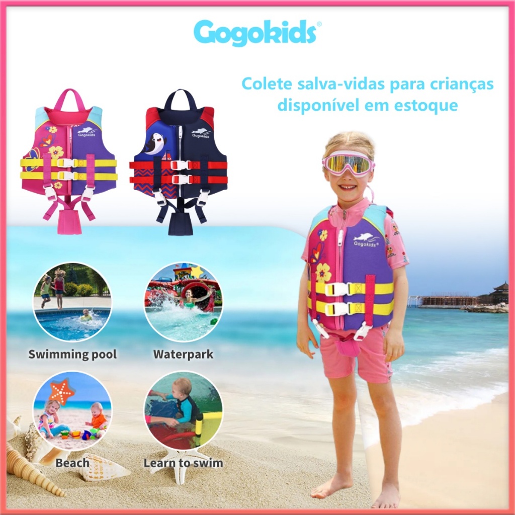 Gilet De Flottaison Gogokids – Néoprène, Tailles S/M/L, Certifié CE, Pour Apprendre à Nager En Sécurité