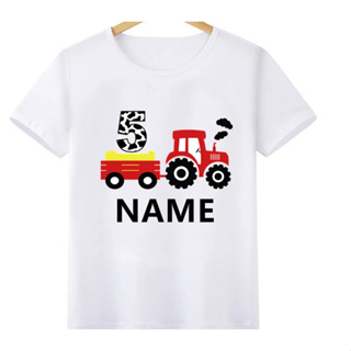 Kawaii 3D Print T-Shirt infantil, Carro, Trator, Desenhos animados