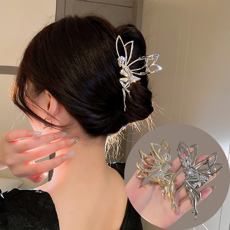 Clip De Metal Coreano Rhinestone Fada Cabelo Garra De Cristal Diamante Grampo Mulher Acessórios De Moda