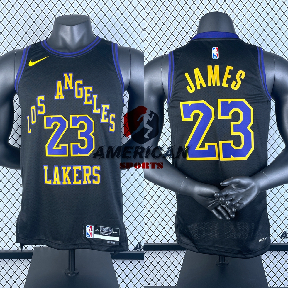 2023-2024 Preto Camisa 2023nba Los Angeles Lakers Basquetebol Jersey 23 Camiseta LeBron James Jersey