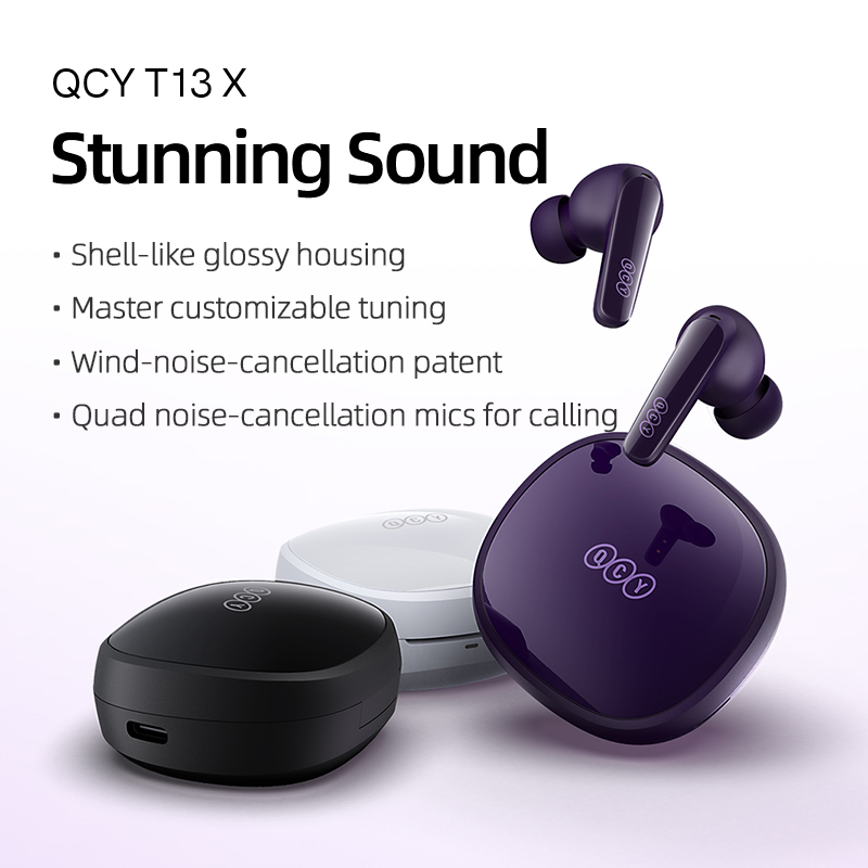 QCY T13X 2023 Novos Fones De Ouvido Bluetooth 5.3 Sem Fio Jogo De Música De Baixa Latência Com 68ms E 30 Horas De Duração Da Bateria
