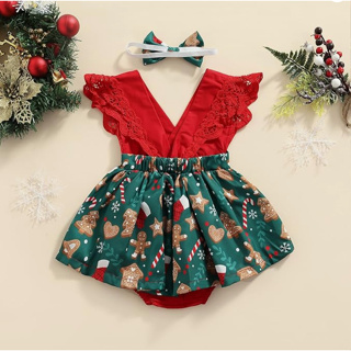 0-24M Roupas Para Crianças De Natal Meninas Vestido Romper Saia De Verão De Pequeno Porte