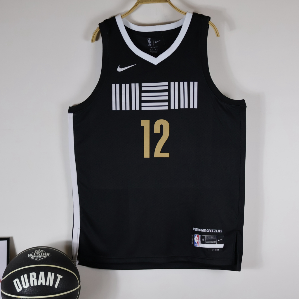 2023-24 Memphis Grizzlies Ja Morant NBA Basquetebol Preto Jersey Masculino